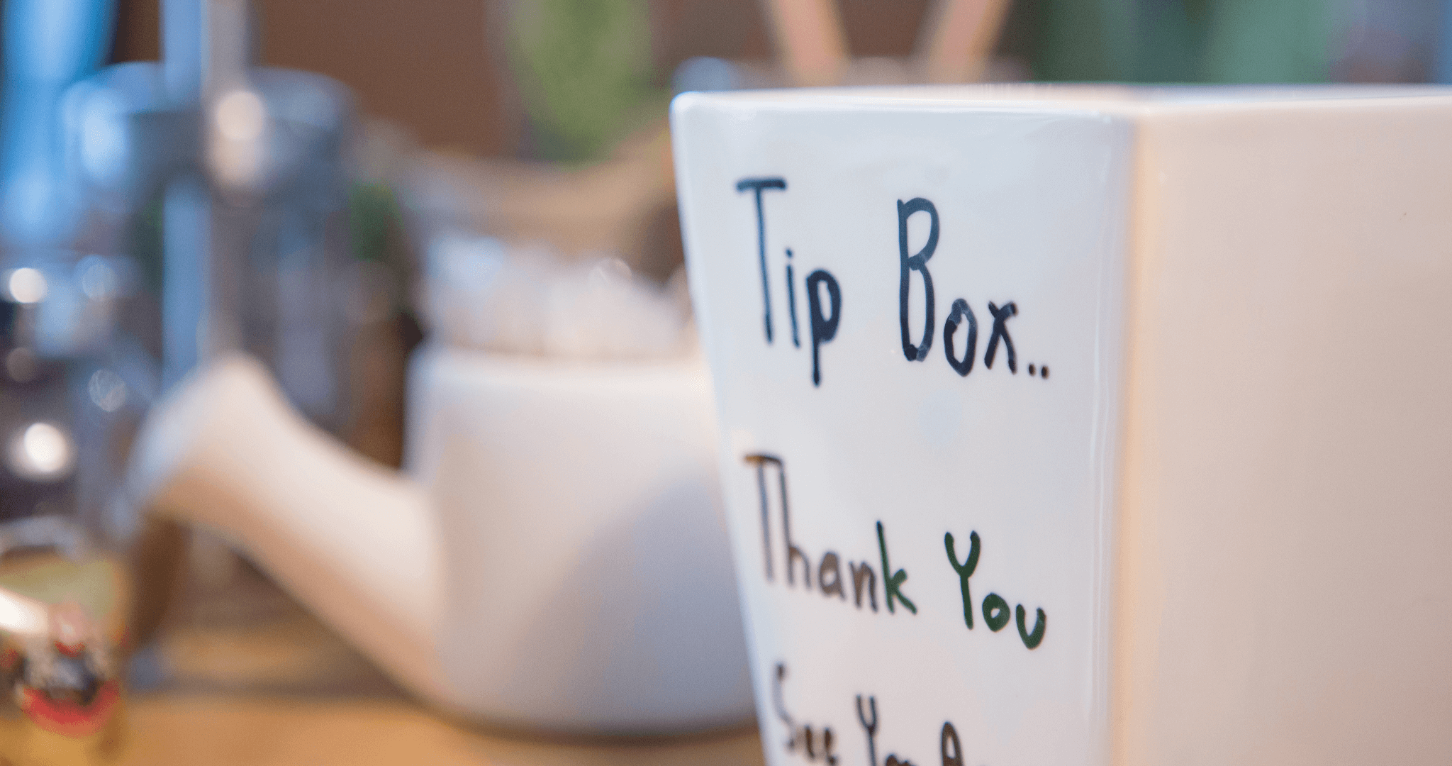 tip jar in coffee shop