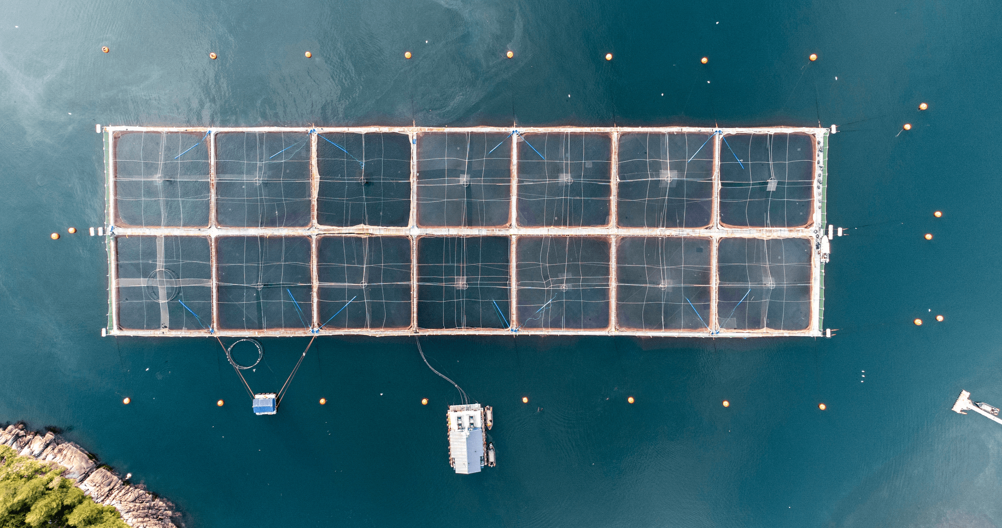 Scottish Salmon Farm Arial Photo