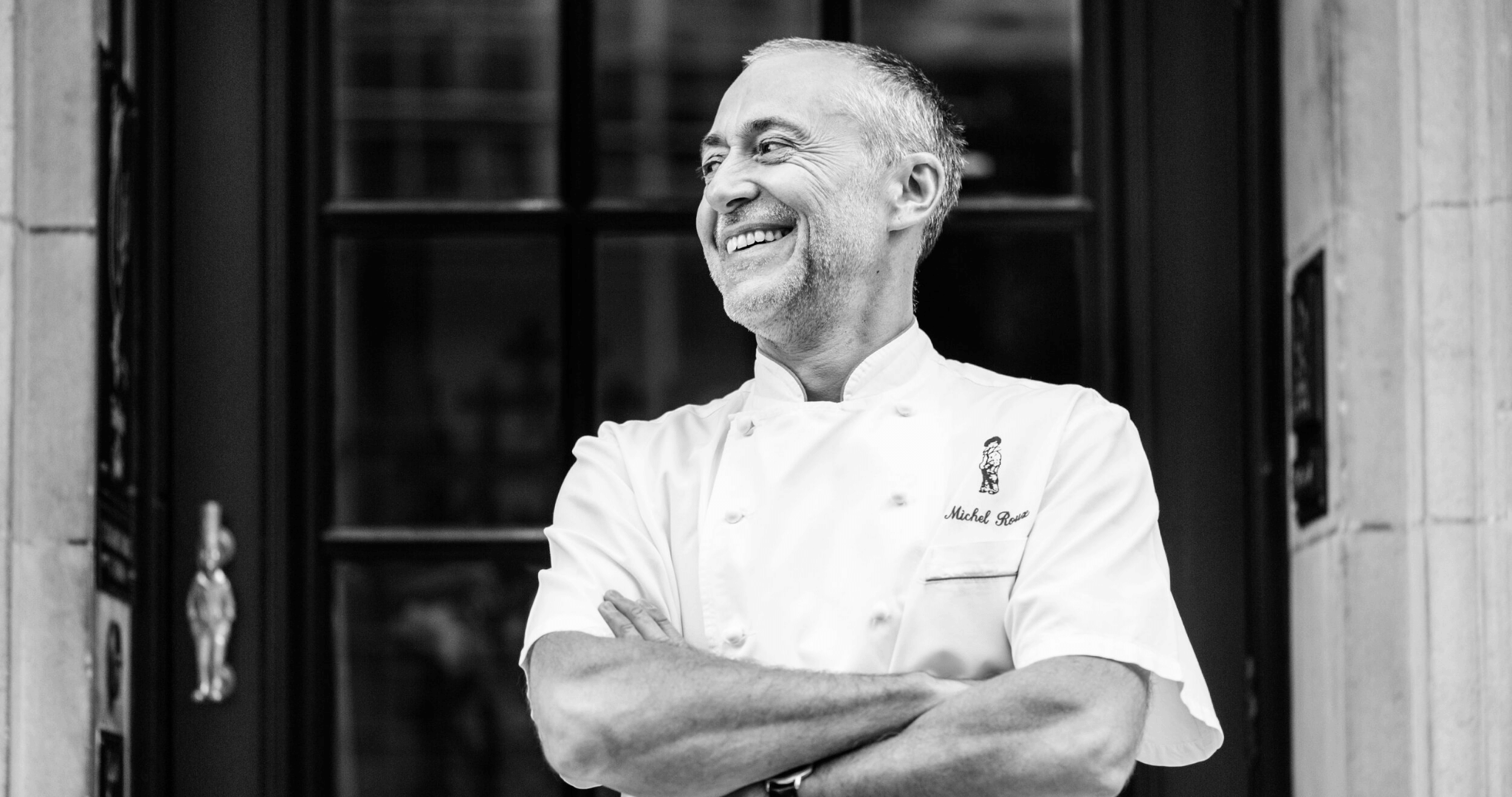 Black and white photo of Michel roux