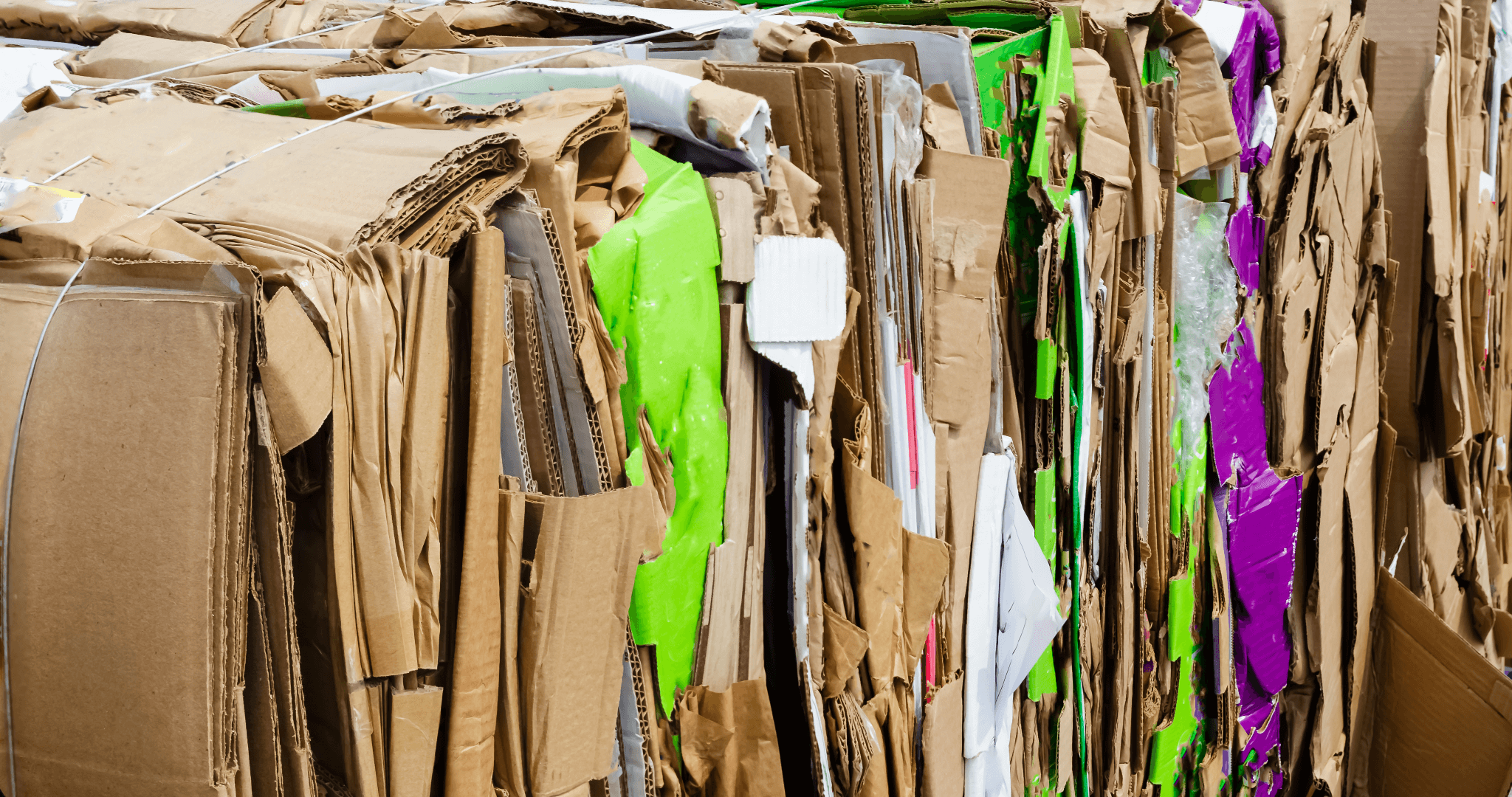 Cardboard tied up for recycling