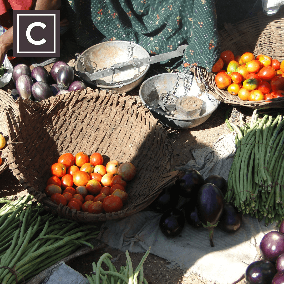 Indian Market Selling Tomatoes