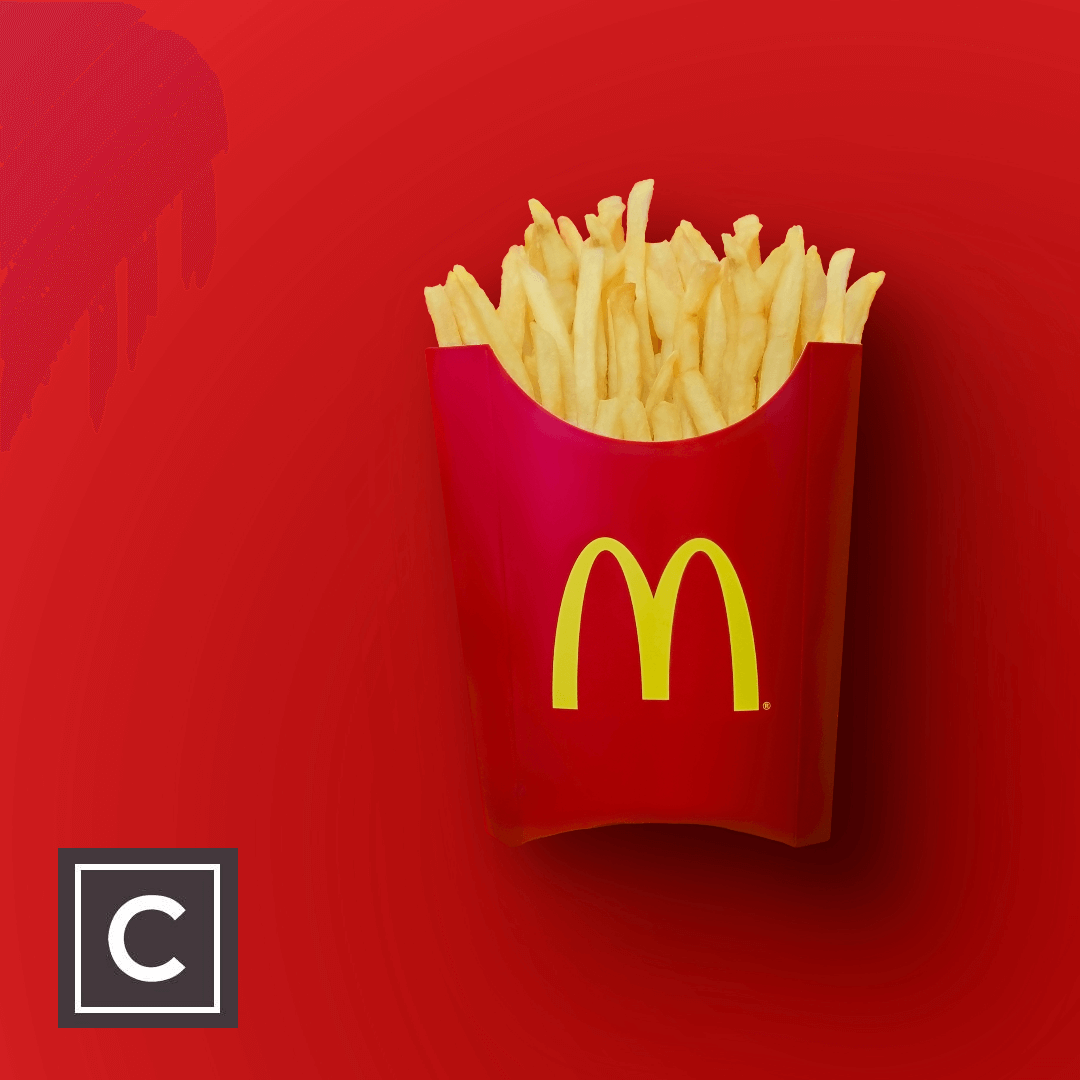 McDonalds fries and red background